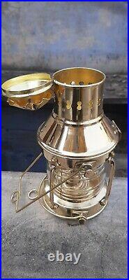 Vintage Brass Oil Lamp Maritime Ship Lantern-Anchor Boat Light Lamp Nautical
