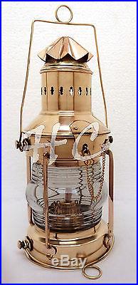 Vintage Brass Oil Lamp Maritime Ship Lantern-Anchor Boat Light Nautical Lamps