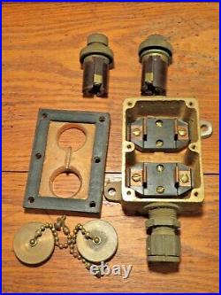 Vintage Brass Russell & Stoll, WECO Light, Fuse boxes, Switches, 498, 1520, 495