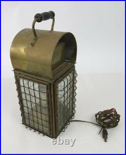 Vintage Brass Ship Oil Lantern (Wired for Electricity) Maritime Nautical Light