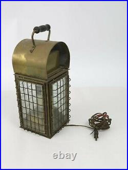 Vintage Brass Ship Oil Lantern (Wired for Electricity) Maritime Nautical Light