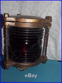 Vintage Brass Ships Navigation-Light Port Nautical RED 360 degree view 9-S-4461