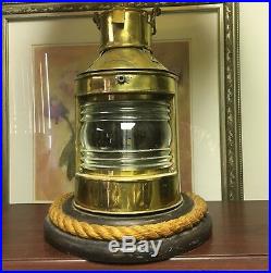 Vintage Brass Stern Ship Electric Lamp Light