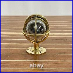 Vintage Brass Wall Sconce With Arm, Clear Globe