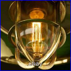 Vintage Brass caged reflector ceiling light