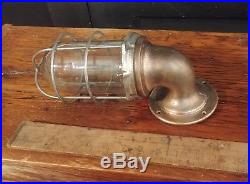 Vintage Bronze Explosion Proof Cage Light REWIRED Nautical Marine Wall Mount
