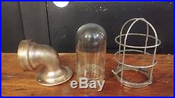 Vintage Bronze Explosion Proof Cage Light REWIRED Nautical Marine Wall Mount