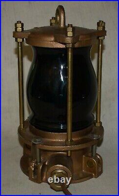Vintage Bronze Marine Piling Light / Lamp Nautical Dock Green Globe