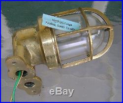 Vintage Cast brass Wall Mounted Nautical Light POLISHED & REWIRED! CHECK US OUT