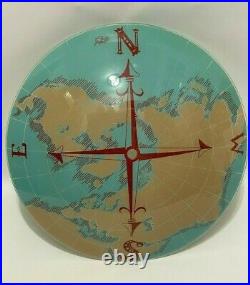 Vintage Ceiling Light Cover Nautical Compass World Globe Map Glass Shade Glass