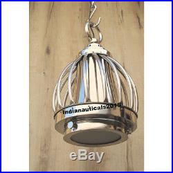 Vintage Chrome Nautical Ceiling Pendant Hanging Light Lamp Home Decor