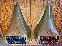 Vintage Clean Pair Perko Bronze Red/green Glass Running Lights New Wiring/leds