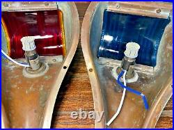 Vintage Clean Pair Perko Bronze Red/green Glass Running Lights New Wiring/leds