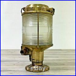 Vintage Clear Lens Brass 12 Inch Tranberg Post Mounted Light Real Ship Salvage