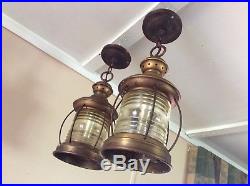 Vintage Copper Nautical Hanging Lantern Porch Light Georgian Art Lighting 1 Of 2