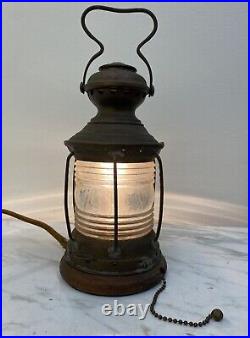 Vintage Copper Nautical Marine Boat Ship Lamp Lantern Light Mining