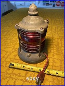 Vintage Corning Fresnel Glass Lens Light Lamp Nautical Ship Industrial Heavy