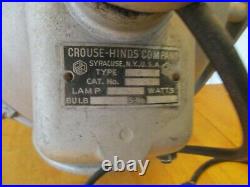 Vintage Crouse Hinds ADR 14 Spot Light Firefighting Nautical Industrial Flood