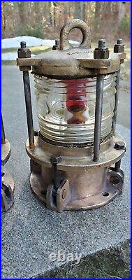 Vintage DOCK PILING LIGHTS One Red & One Green Nautical