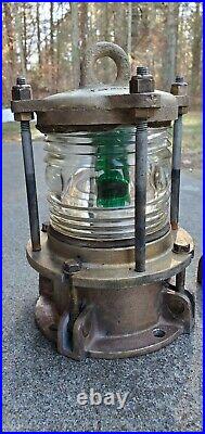 Vintage DOCK PILING LIGHTS One Red & One Green Nautical