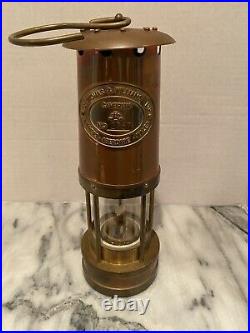 Vintage E. Thomas & Williams Cambrian Brass Miners Lantern Lamp Light Antique