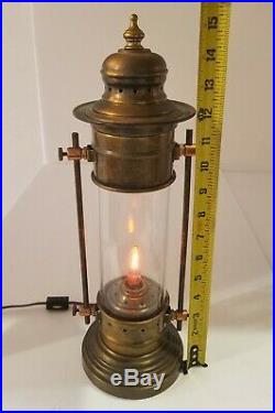 Vintage Electric Nautical Ship Boat Light Lantern Brass Copper 15 Inch Tall