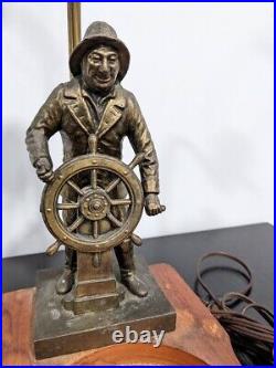 Vintage Fisherman Lamp Sea Captain Sailor Mariner Nautical Upcycled Light