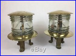 Vintage Fresnel Marine / Ships Brass Lights (Port / Harbour Lights) Nautical X 2