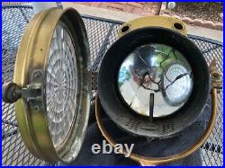 Vintage Gas  Powered Search Light Marine Spotlight Brass poss. Some Copper