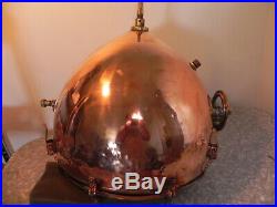 Vintage General Electric Polished Copper & Brass Search Light