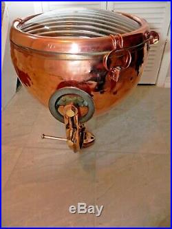 Vintage General Electric Polished Copper & Brass Search Light