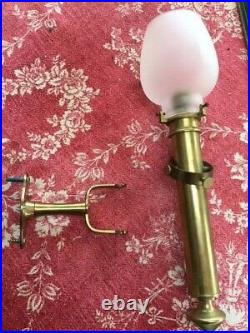 Vintage Gimbal Candle Lamp Brass nautical Ship Light with Globe