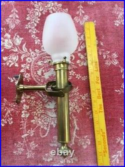 Vintage Gimbal Candle Lamp Brass nautical Ship Light with Globe