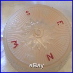 Vintage Glass Ceiling Light Shade Embossed Nautical Anchor Ship Lighthouse