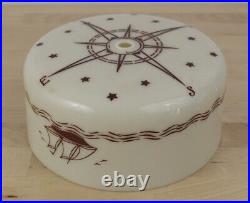 Vintage Glass Ceiling Light Shade Globe Cover Nautical Compass Sailboat Anchor