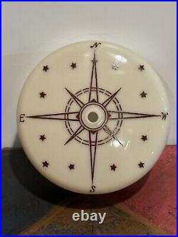 Vintage Glass Ceiling Light Shade Globe Cover Nautical Compass Sailboat Anchor