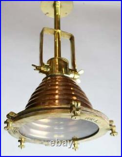Vintage Hanging Brass Copper Wiska Beehive Nautical Marine Boat Light set of 5