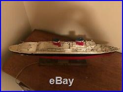 Vintage Ideal Ss United States Lighted Ship Model