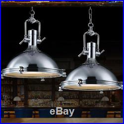 Vintage Industrial Ceiling Light Round Dome Barn Single Pendant Lamp Decor Light