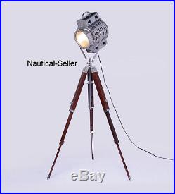 Vintage Industrial Nautical Theater Spot Light With Stand Floor Lamp