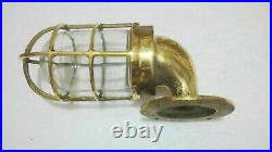 Vintage Industrial Wall Light Retro Cage Bulkhead Gold Brass Ship Lamp Set of 15