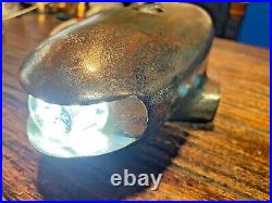 Vintage Jetson Style Rail Mount Steaming, Bow Light New Led, Glass Lens, Patina