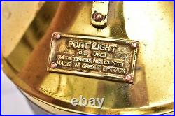 Vintage LANTERN Port Light Lamp Nautical Antique Brass Ship Boat LARGE 18 Tall