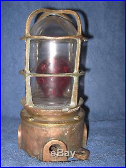 Vintage LOVELL Brass Ship Passageway Light, Brass Ship Light