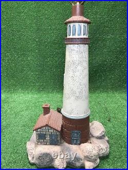 Vintage Large 34 Maritime Plaster Lighthouse Table Lamp Light Ocean Coastal