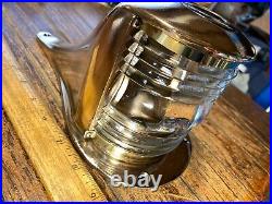 Vintage Large Cast Bronze Glass Steaming, Bow Light New Led Wiring/bulb 10 Long