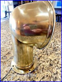 Vintage Large Polished Brass Cowl Vent Accent/night Light 12 Tall, 8 Wide