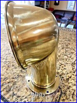 Vintage Large Polished Brass Cowl Vent Accent/night Light 12 Tall, 8 Wide