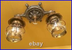 Vintage Lighting 1930s maritime theme ceiling fixture Rewired
