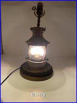 Vintage MASTHEAD Tung-Woo Ships Lantern Lamp With Base Duel Lights